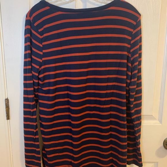 Women’s Striped Top in Navy/Orange - Picture 4 of 6